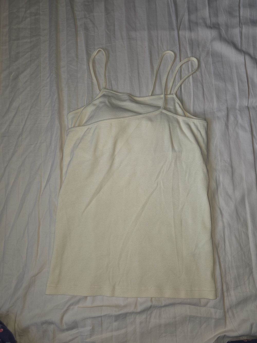 Everyday Double-Strap Ribbed Tank Top - Cream